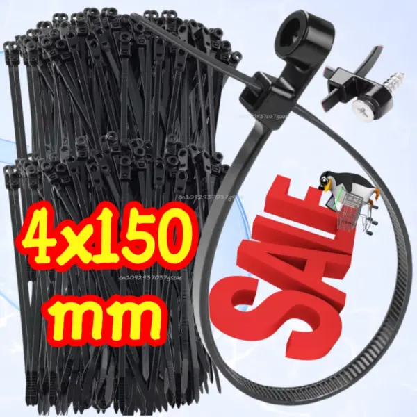 Cable Tie Plastic Clamping Collar Zip Ties Screw Hole Nylon Cable Ties Duty Adjustable Self-locking Cord Ties Organizer Strap
