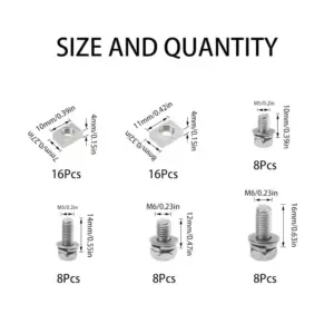 64pcs Stainless Steel Hex Socket Screw and T Slide Square Nut Bolt T-Slot Nuts for Aluminum Extrusion Profile Hardware Furniture
