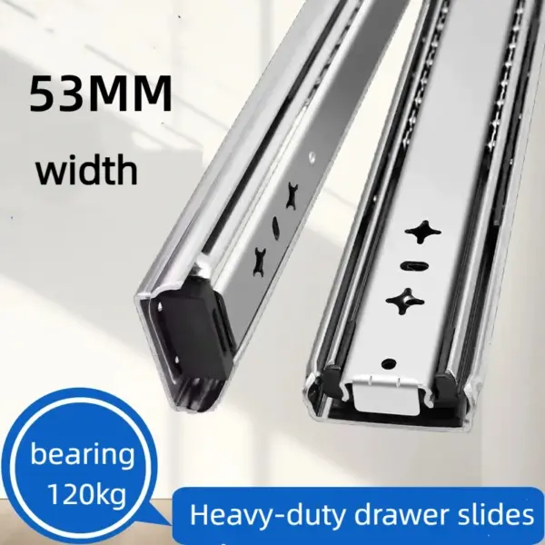 Without Lock 53MM Heavy Duty Drawer Slides Full Extension Ball Bearing Locking Rails Glides Industrial Heavywight Slider Runners