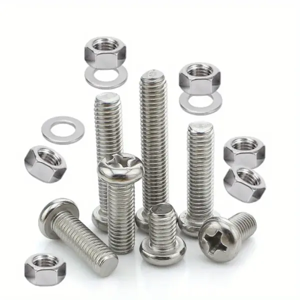 360-piece stainless steel crosshead machine nuts and bolts set, including M3, M4, M5, for industrial and scientific applications