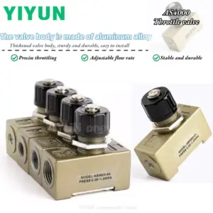 AS4000-01 AS4000-02 AS4000-03 AS4000-04 YIYUN one-way throttle valve, flow control valve, regulating valve, AS series 5pcs