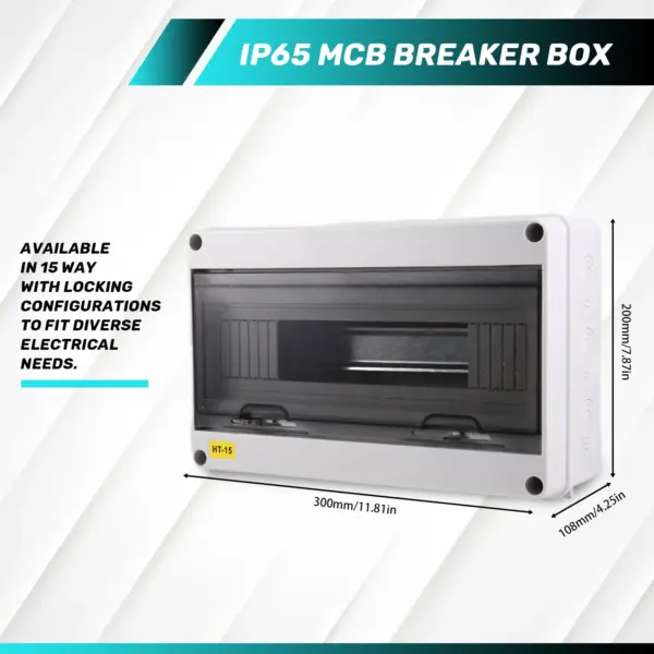 ABNL HT Series Junction Box 15WAY PC IP65 Waterproof Distribution Box Outdoor Electrical For Circuit Breaker With Locking
