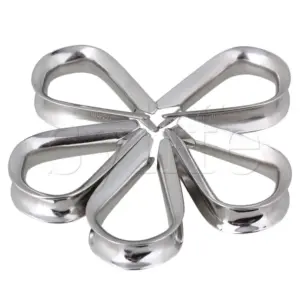 5pcs M10 Silver Wire Rope Thimbles - European Style Rigging Hardware for Marine/Industrial Use