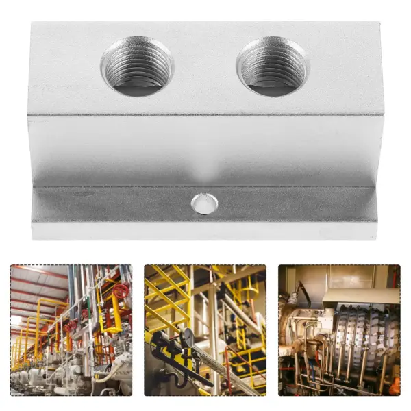 T-Shaped Air Distribution Manifold Multi-Channel Pneumatic Dividing Block for Compressor Systems Compact Flow Junction Gas