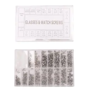 AA49 1000Pcs Stainless Steel Eyeglasses Watch Repair Screw Replacement Kit Set Tiny Screws Nut Assortment Repair Tool Kit Set