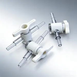 10PCS Plastic Two Ways Flow Control Luer Stopcock Valve
