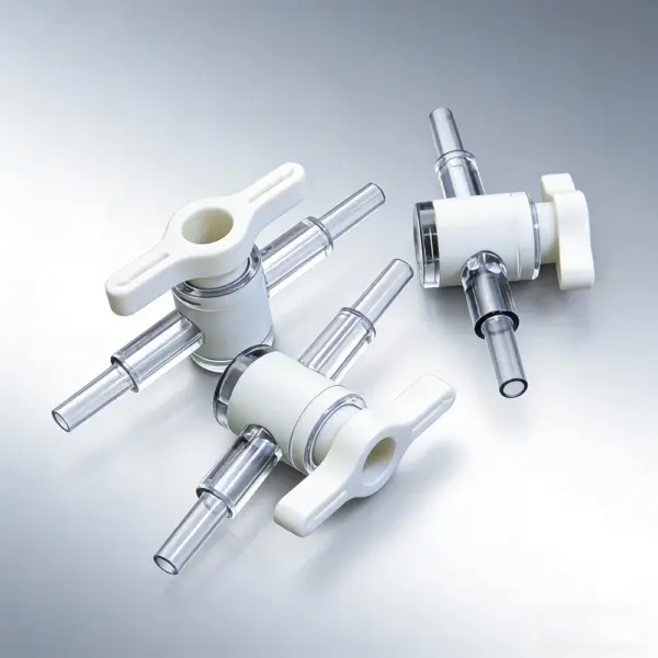 10PCS Plastic Two Ways Flow Control Luer Stopcock Valve