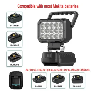 3 inch Work Light For Makita 14.4V 18V Li-ion Battery Outdoor Flood Light LED Flashlight Lantern Camping Lamp Emergency Lighting