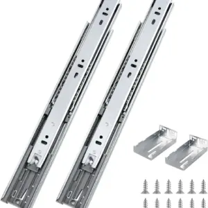 22 Inch Heavy Duty Soft Close Drawer Slides, Rear/Side Mount Ball Bearing Full Extension Drawer Glides, 100 LB Capacity 3 Folds
