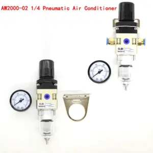 AW2000-02 1/4 pneumatic air pressure regulator oil-water separator compressor air filter controller regulator with 4mm 6mm 8mm