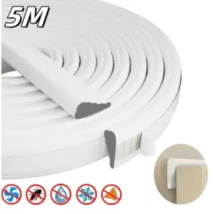 5M New Door and Window Seals High Density Wedge Weather Stripping Seal Strip Doors Gap Filler Noise Blocker Foam Tape Sealing