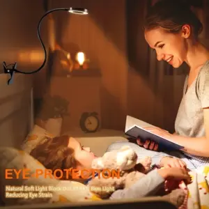 5X Magnifying LED Desk Lamp - 3 Color Modes, 10 Brightness Levels, Hands-Free, USB Powered with Flexible Gooseneck & Clamp