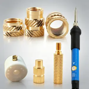Heat Set Inserts Tool with Soldering Iron Tip M2 M3 M4 Thread Metric Knurled Nuts Brass Threaded Inserts for Plastic 3D Printer