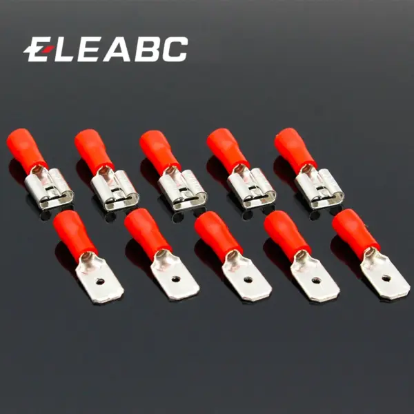 200PCS 6.3mm Female Male Spade Insulated Electrical Crimp Terminal Connectors H1E1 Cable Terminals