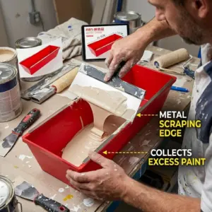 14 inch Mud Pan Portable Mixing Cement Mortar Putty Paint Anti Slip Grip Plastering Mud Tray Drywall Mud Tray Large Capacity