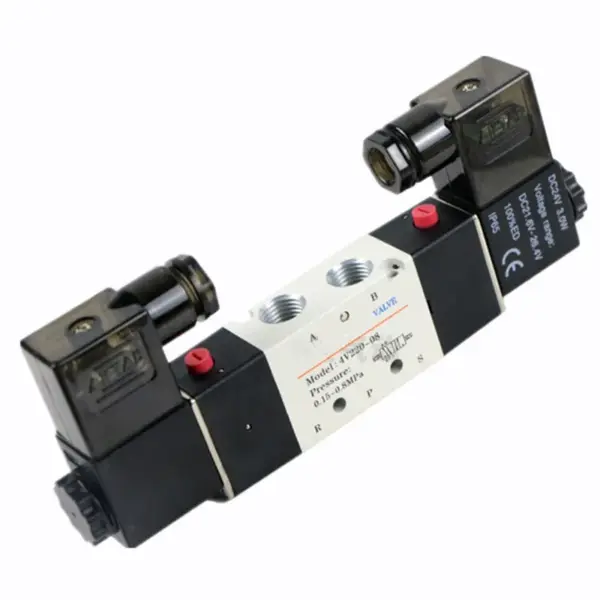 1PC Air Pneumatic Solenoid Valve Double Dolenoid 5/2 Way 1/4" Aluminum Alloy Internal E 12VDC 24VDC 110VAC 220VAC 0.15-0.8Mpa