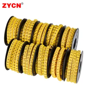 10 Rolls Cable Markers Tube EC 1/2.5/4/6mm² Number 0 to 9 Wire Label Pipe Network Line Sleeve Concave Antiskid PVC Insulation