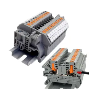 PTV-2.5 Side Entry Push-in Connection Spring Clamp DIN Rail Terminal Blocks Kit Set 24A 800V