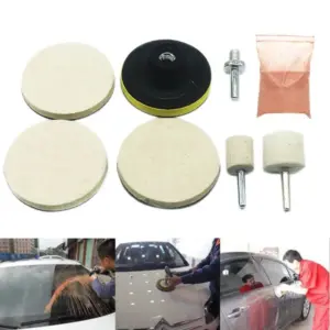 1 Set Restoration Car Glass Polishing Kit Remove Scratches Backing Pad Car Glass Scratch Remover Kit DIY Glass Polish Set