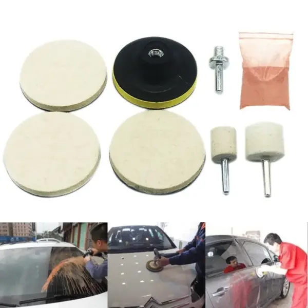 1 Set Restoration Car Glass Polishing Kit Remove Scratches Backing Pad Car Glass Scratch Remover Kit DIY Glass Polish Set