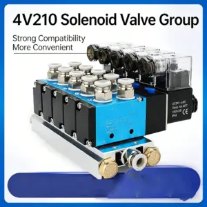 Solenoid Valve Group 4V210-08 Two-position Five-way Pneumatic Reversing Control Valve Island 24V Manifold Base 220V