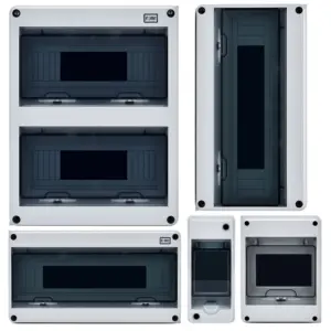 HT Series Outdoor Waterproof Electrical Distribution Box 2/5/8/12/15/18/24 Ways MCB Switch PC Plastic Junction Wire Box IP65