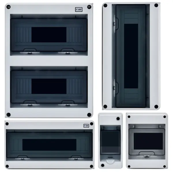 HT Series Outdoor Waterproof Electrical Distribution Box 2/5/8/12/15/18/24 Ways MCB Switch PC Plastic Junction Wire Box IP65
