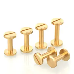 Solid Copper Fastener Kit Slotted Flat Head Bolt with Nut Pair for Electrical & Plumbing