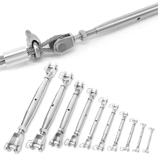 Screw Closed Body Marine Rigging 304 Stainless Steel Length Adjuster Clamp Tensioner Hardware M5-M12 Jaw Turnbuckle Bolt