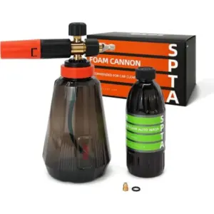 PRO Foam Cannon for pressure washer use, polypropylene body, black, thicker snow foam technology with adjustable thick foam out