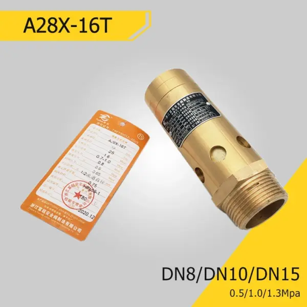 Brass Safety Relief Valve 1/4"-1" A28X-16T 8-16bar for Rotary Screw Air Compressors