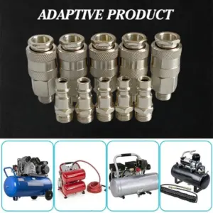 5Pcs EU Type Pneumatic Quick Fitting Connector Set PM20 SM20 G1/4 BSP Male Thread for Air Compressor Hose Connector Kit
