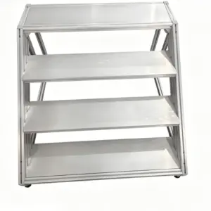 *Heavy Duty Aluminum Mobile Platform Steps  Industrial Step Stool  Aluminum Rolling Ladder  Platform 4 Step Mobile Access Ladder