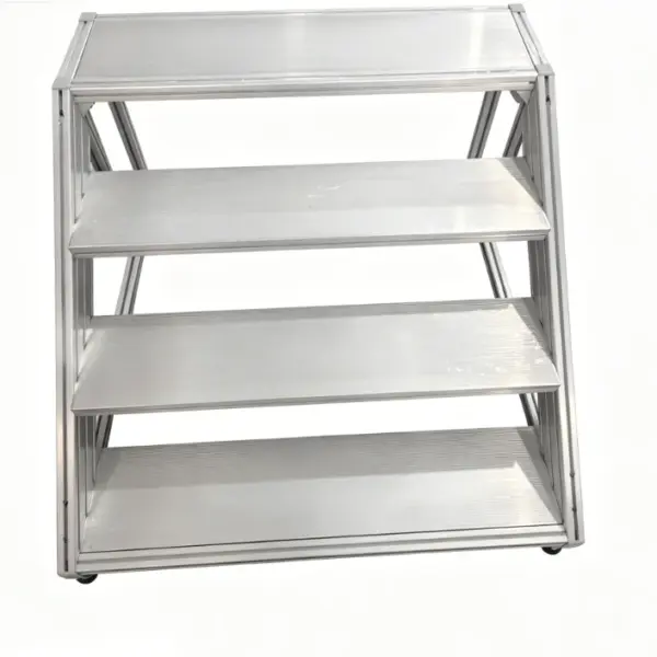 *Heavy Duty Aluminum Mobile Platform Steps  Industrial Step Stool  Aluminum Rolling Ladder  Platform 4 Step Mobile Access Ladder