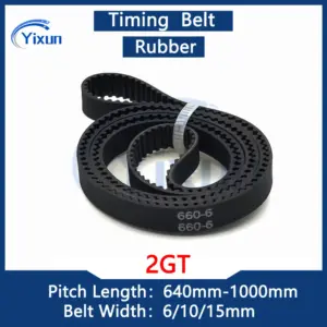 2GT Rubber Synchronous Timing Belt Length 640-1000mm Width 6/10/15mm For 3D Printer GT2 Pitch 2mm 2M G2M Drive Arc Toothed Belt