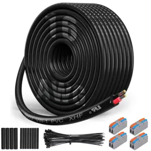 16 AWG 2 Conductor Tinned Copper Wire 50ft - UL Listed, PVC Jacket for Automotive, Marine, LED