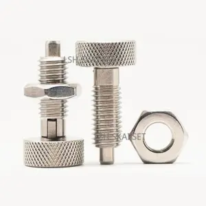2Pcs Stainless Steel Knurled Knob Plungers Spring Plunger Self-locking Screw Bolts with Nuts Hardware Tools Fastening Bolts