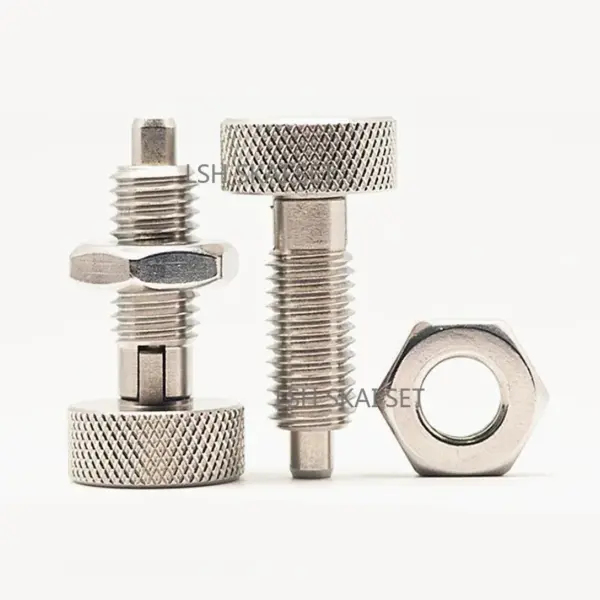 2Pcs Stainless Steel Knurled Knob Plungers Spring Plunger Self-locking Screw Bolts with Nuts Hardware Tools Fastening Bolts