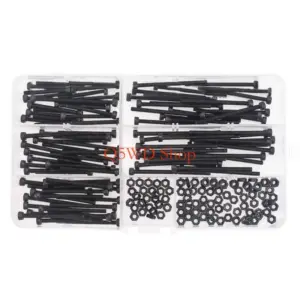 Q5WD 200pcs Stainless Steels Machine Screws Nut and Bolt Replacement Socket Head Caps Screws Hardware Assortment Set