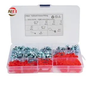 AEE3-140Pcs/Set Bend Grease Nipple Straight Grease Fitting Accessories For Grease Fittings Caps Hydraulic Zerk Grease Durable
