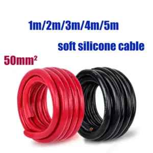 1m-10m 50mm2 Heat-Resistant Silicone Wire Red Black Heavy Cable 1/0 AWG Electrical Wire for Generator Auto Solar Battery Marine