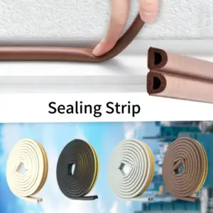 5/10 Meters Door Window Sealing Strip Self Adhesive Dustproof Soundproof Foam Seal Tape Weatherstrip Anti-Collision Rubber Seal