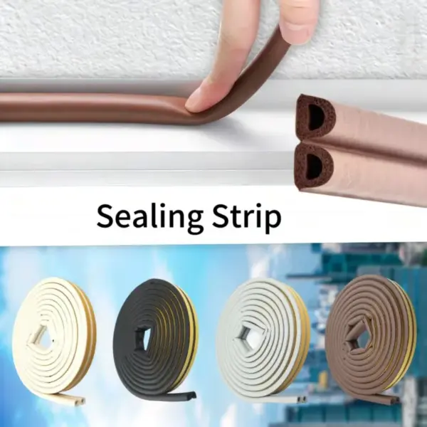 5/10 Meters Door Window Sealing Strip Self Adhesive Dustproof Soundproof Foam Seal Tape Weatherstrip Anti-Collision Rubber Seal