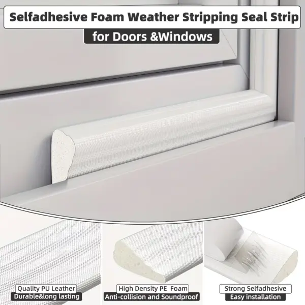 1PC 3/5m Cladding Door and Window Seals wedge weather stripping seal strip Doors Gap Filler Noise Blocker Foam Tape Sealing