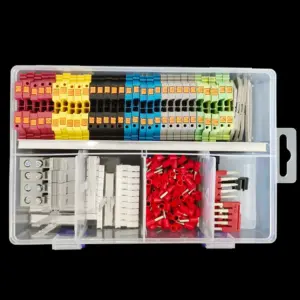 PTV2.5 Side-Entry Push-in Connection Din Rail Terminal Block 12AWG Cable Wiring Electrical Wire Connector Assembly Combined Kit