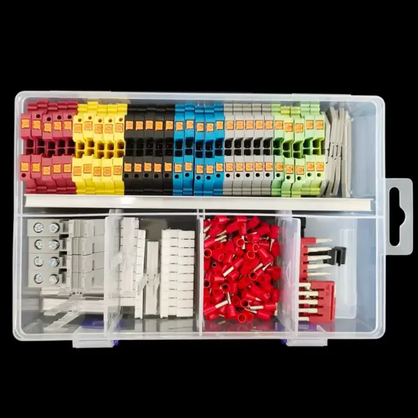 PTV2.5 Side-Entry Push-in Connection Din Rail Terminal Block 12AWG Cable Wiring Electrical Wire Connector Assembly Combined Kit