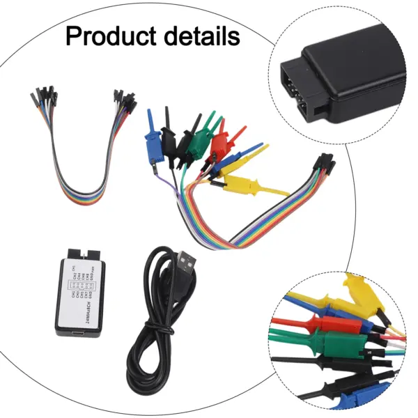 USB Logic Analyzer for ARM FPGA Development 24M Samples 8 Channels Supports Custom Protocols for Enhanced Flexibility