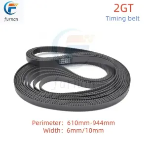 3D Printer 2M 2GT Timing Belt Lp=610mm-944 mm Width 6mm 10mm Rubbe