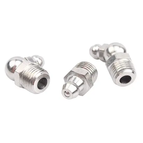 20pcs Stainless Steel 304 M10 M12 Grease Nipple Male Thread Straight Elbow Oil Zerk Fitting for Grease Gun Metric Type