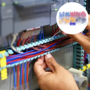 102Pcs Insulated Electrical Terminal Kit Crimp Connector Set for Automotive Marine Stereo Wiring Color Coded Wire Gauge
